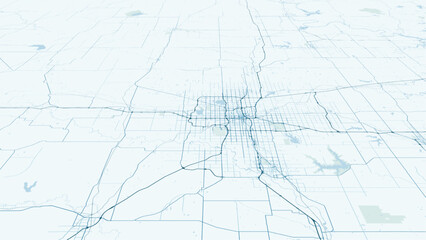 Modern minimalist vector map of Oklahoma City (OKC), Oklahoma, USA. High-quality scalable illustration of Oklahoma City grid, Bricktown, and interstate highway system for posters and u © AliRza