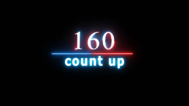Counting neon glowing text number illustration.  Neon number on background.