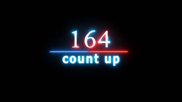 Counting neon glowing text number illustration.  Neon number on background.