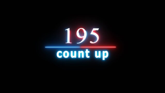 Counting neon glowing text number illustration.  Neon number on background.