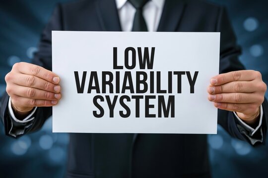 Businessman in a Suit Emphasizing Low Variability System Principle