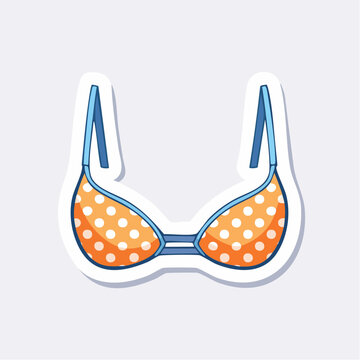 Orange polka dot bra sticker