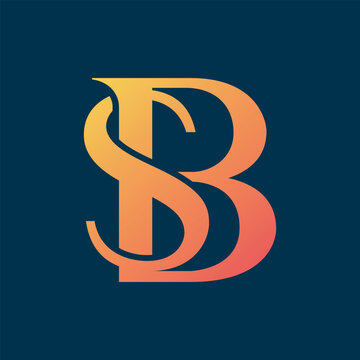 Alphabet letters Initials Monogram logo SB ,BS INITIAL, FI letter ,B and S