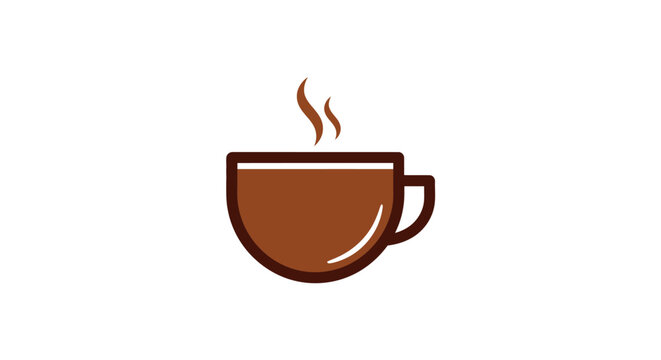 Minimalistic coffee cup illustration with steam rising, perfect for branding and design
