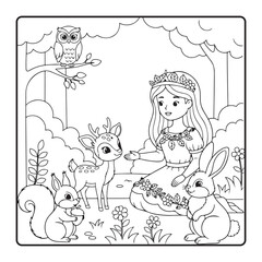 Fototapeta premium cute princess coloring pages for kids