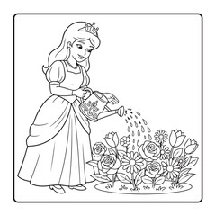 Fototapeta premium cute princess coloring pages for kids