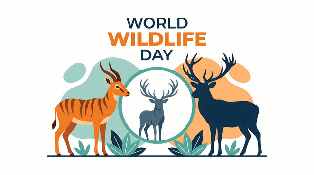 World Wildlife Day animals illustration