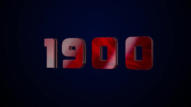 1900 Historical Year Animation - Cinematic Metallic Text