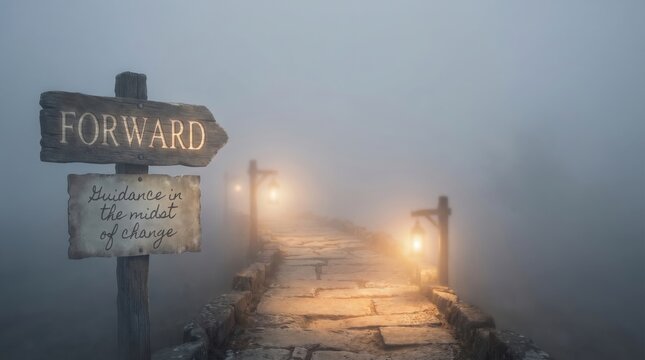 A Stone Path Bridge Set Within a Muted Atmosphere