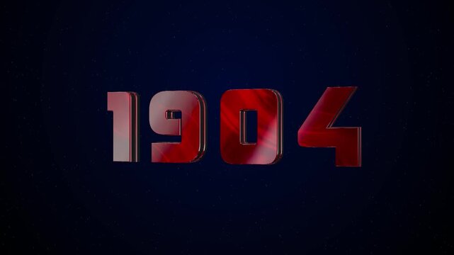 1904 Historical Year Animation - Cinematic Metallic Text