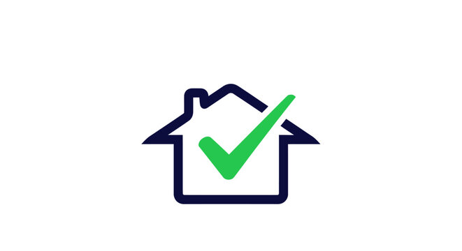 House symbol icon indicating confirmed home ownership with a green checkmark design element