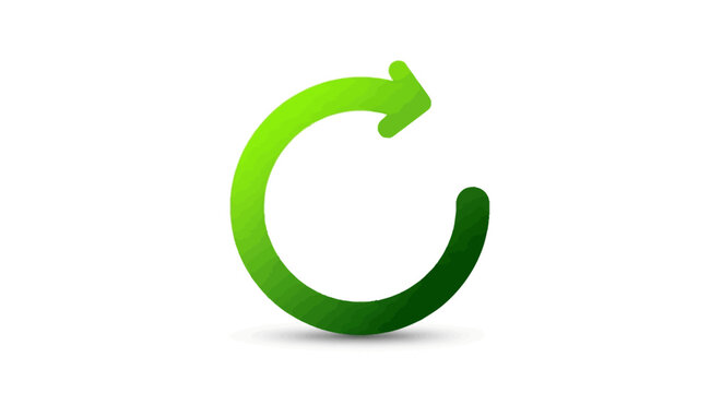 Abstract illustration of a green refresh or reload symbol on a white background