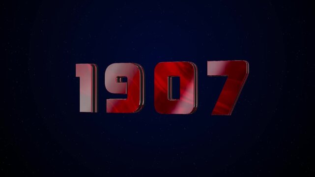 1907 Historical Year Animation - Cinematic Metallic Text
