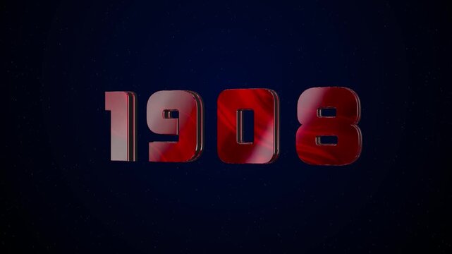 1908 Historical Year Animation - Cinematic Metallic Text