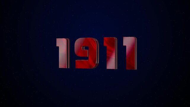 1911 Historical Year Animation - Cinematic Metallic Text