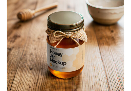 Honey Jar Mockup for Product Launch and Marketing Presentation