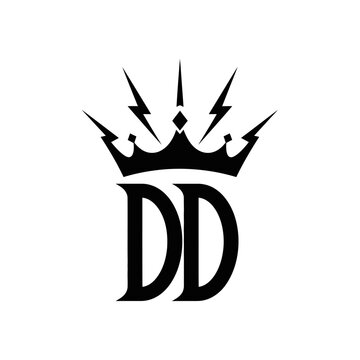 Royal Crown with DD Initials Logo, Luxury Symbol, Heraldic Emblem, Regal Design