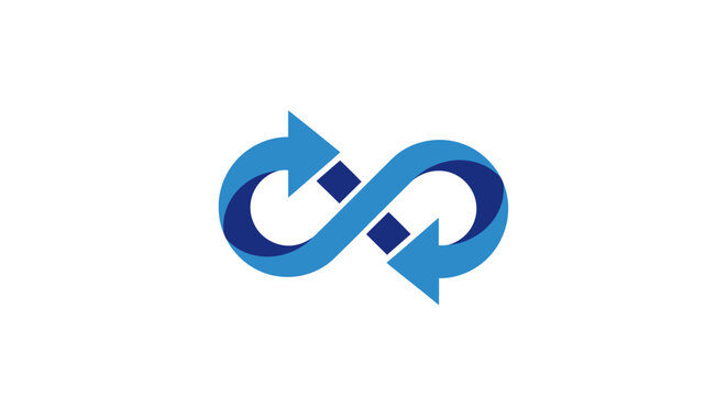 Abstract illustration of a dynamic interconnected loop with arrows showing cycle process
