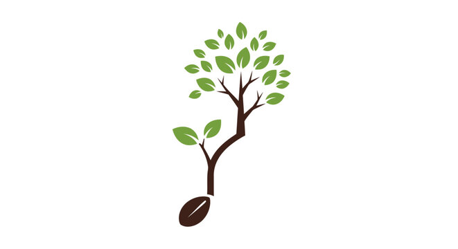 Minimalist tree logo depicting growth, nature, and environmental sustainability no comma at the end