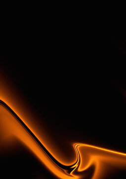 Glowing orange wave on a dark background with a smooth curved line