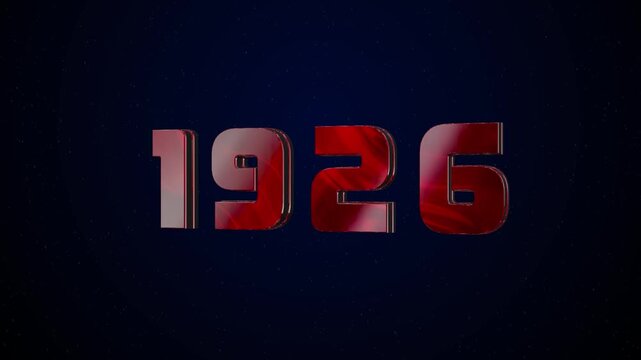 1926 Historical Year Animation - Cinematic Metallic Text