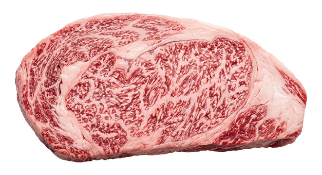 Premium raw marbled wagyu ribeye beef steak