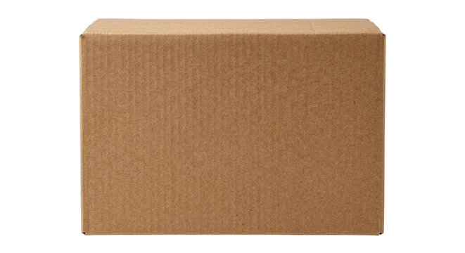 Closed brown corrugated cardboard box packaging
