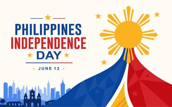 Philippines Independence Day Banner with Patriotic Flag Design