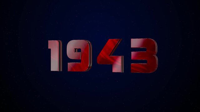 1943 Historical Year Animation - Cinematic Metallic Text