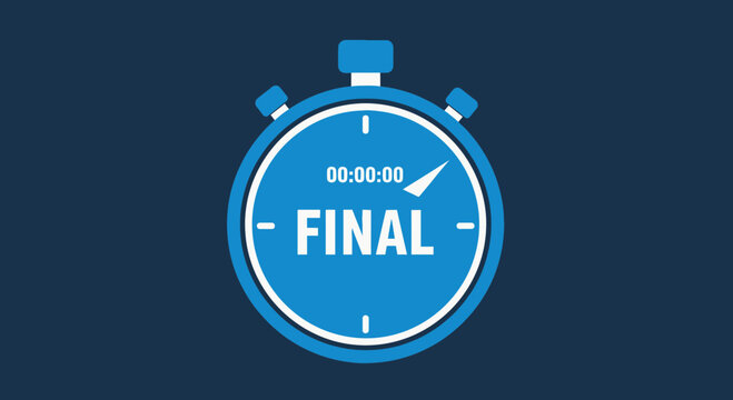 Countdown Timer Depicting Finality and Time's Conclusion against a Deep Blue Background