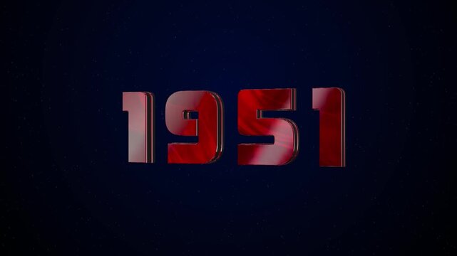 1951 Historical Year Animation - Cinematic Metallic Text