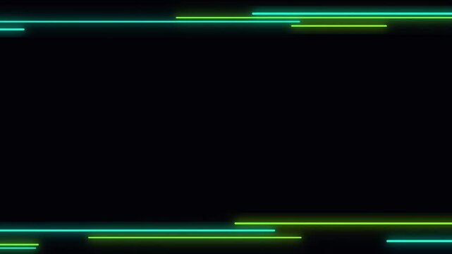Abstract neon light lines creating a modern frame on a dark background, perfect for technology, digital design, futuristic concepts, and marketing visuals.