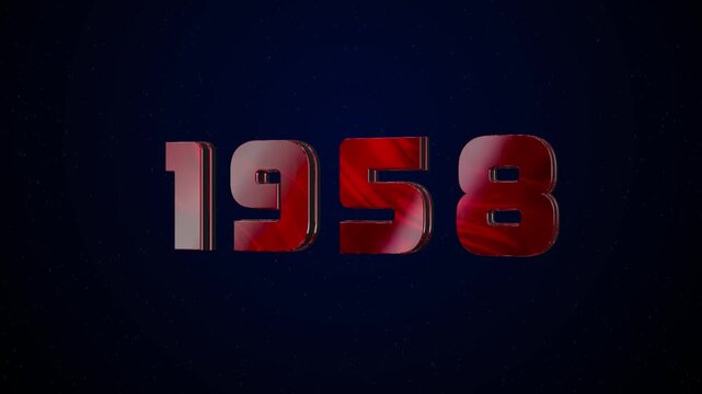 1958 Historical Year Animation - Cinematic Metallic Text