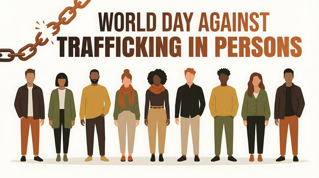 World Day Against Trafficking in Persons, people united against human trafficking