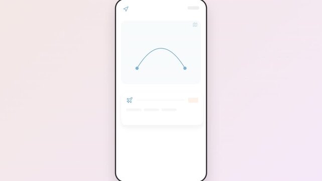 UI Animation: Abstract Curve Transition on Mobile App Screen Mockup