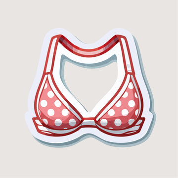 Red and white polka dot bra illustration