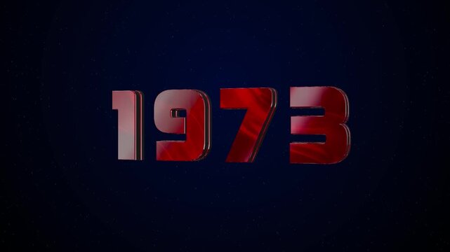 1973 Historical Year Animation - Cinematic Metallic Text