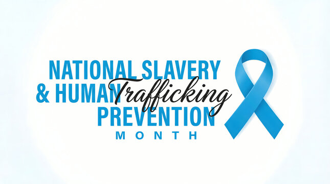 National Slavery and Human Trafficking Prevention Month awareness ribbon