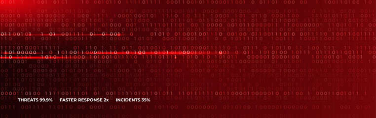 Virus Code Flow Red Binary Code Bug Cyber Attack Pattern. Malware Attack Ransomware Warning Background. Computer Hacking Cyber Security Breach. AI Data Phishing Digital Fraud BG. Vector Illustration © artyway