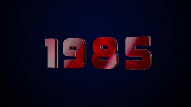 1985 Historical Year Animation - Cinematic Metallic Text