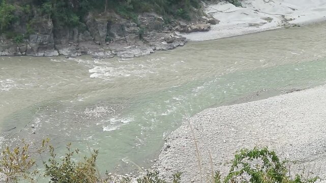 Sacred Devprayag  Alaknanda and Bhagirathi rivers merge to form river Ganga