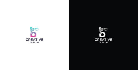 smart bulb tech logo design, creative idea, digital logo technology, initial logo design B © micky_adb01