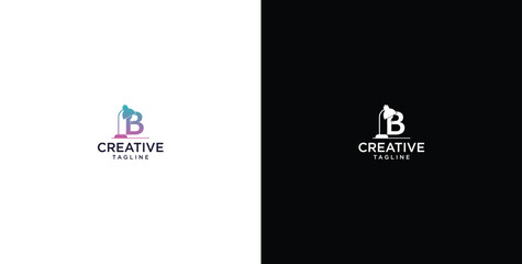 smart bulb tech logo design, creative idea, digital logo technology, initial logo design B © micky_adb01