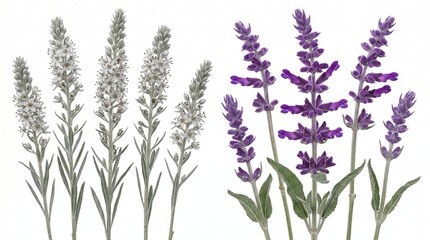Fototapeta premium artificial flowers lavender bunch purple lavender white flowers silvery stems tall stems floral bunch flower arrangement lavender plant purple bunch artificial lavender