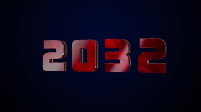 2032 Historical Year Animation - Cinematic Metallic Text
