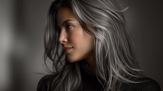 beautiful woman portrait, AI generated video
