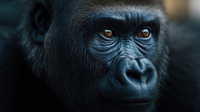 gorilla portrait, AI generated video