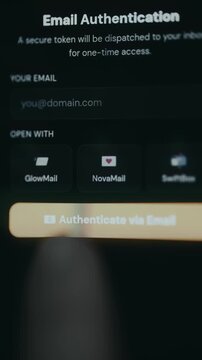 User selects the option labeled Authenticate via Email