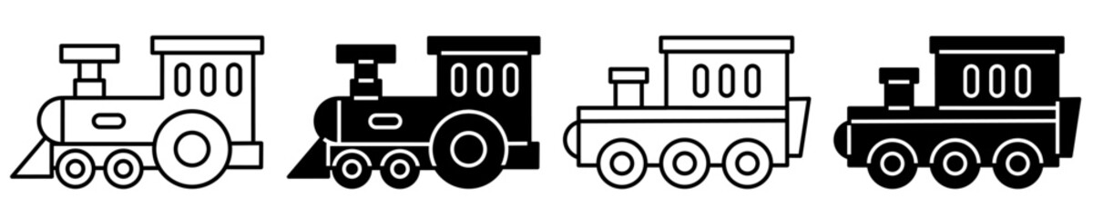 Silhouette of train icon illustration on white background. Train icon set for business. Stock vector © Ahmd