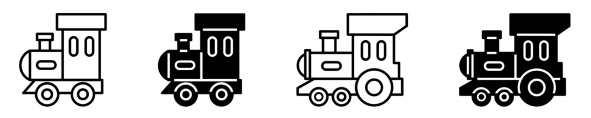Silhouette of train icon illustration on white background. Train icon set for business. Stock vector © Ahmd